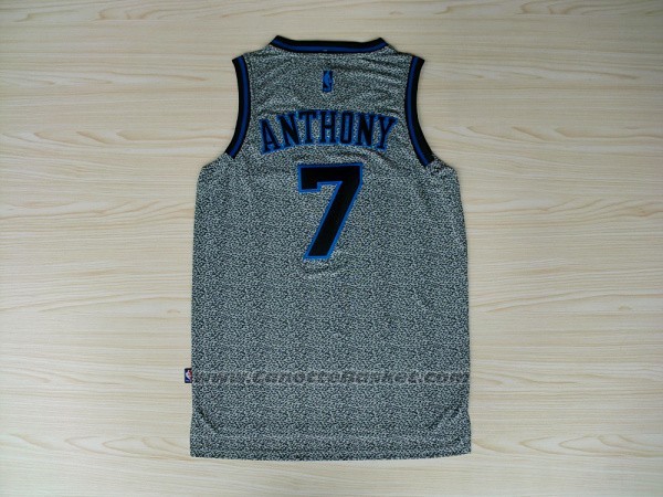 Maglia Moda Statico New York Knicks Carmelo Anthony #7 Grigio